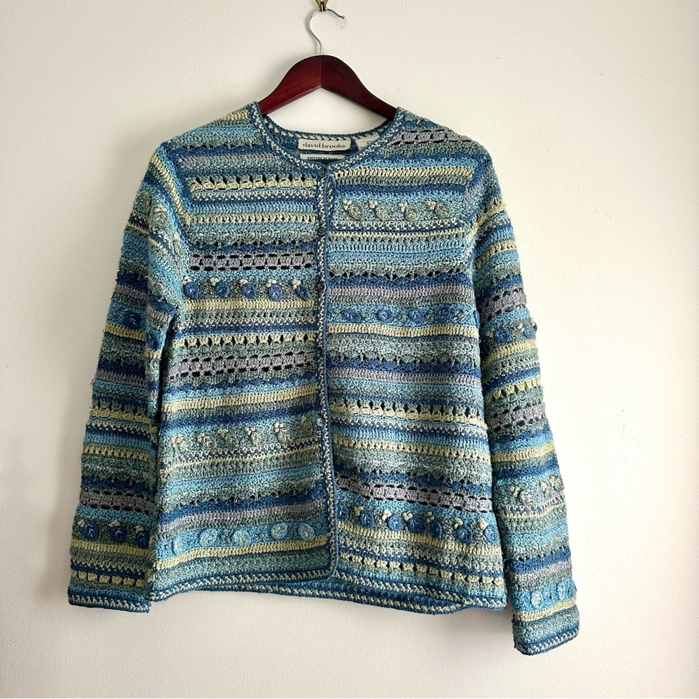 David Brooks‎ • Hand Knit Silk Blend Cardigan